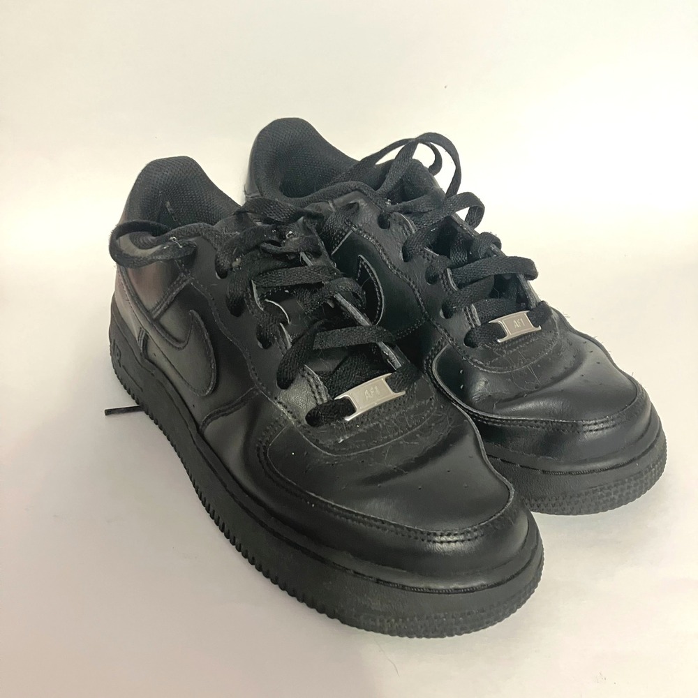 Nike Air Force 1 Low Triple Black Sneakers 314192-009 Youth 6.5Y Womens 8 READ